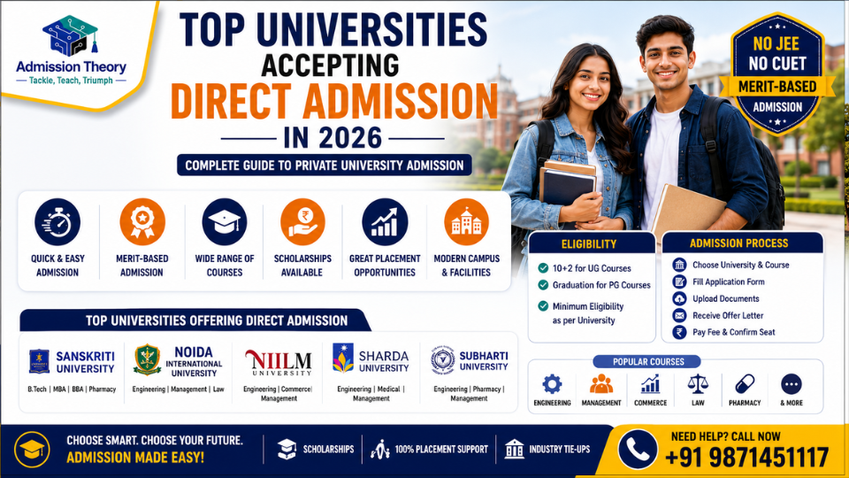 Top Universities Accepting Direct Admission in 2026 (Direct Admission in Private Universities 2026: Complete Guide)